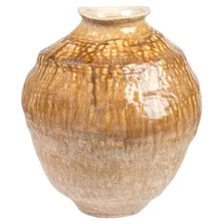 Romimex Vase, Beige, Senf, Porzellan, 24 x 30 x 26 cm