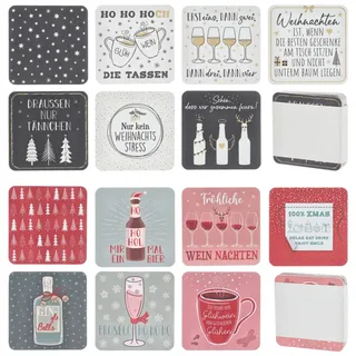 Bierdeckel Memory 12er Set Papier Weihnachtsspiel Trinkspiel Weihnachten Spiel