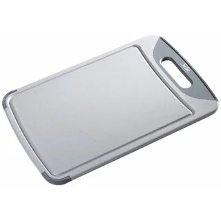 Silit Schneidebrett groß 45 x 30 cm, rechteckig, Schneidebrett Kunststoff groß, Tranchierbrett mit Saftrillen, praktischer Griff, Küchenbrett spülmaschinengeeignet, klingenschonend