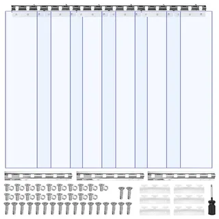 VEVOR PVC-Streifenvorhang, 915x2134 mm, 2 mm Dicke, 6er-Pack Lamellenvorhang, -55,6°C bis 30°C Kunststoff-Türstreifen für Lager-, Gefrier- und Garagentore, glatt, transparent