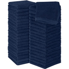 Utopia Towels - 60 Stück Seiftücher, 30x30 cm mit Aufhängeschlaufen, saugfähige Waschlappen zum Abwischen und Reinigen des Gesichts aus 100% Baumwolle (Marineblau)