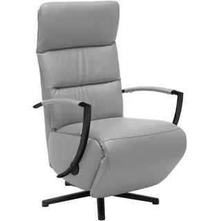 Cantus Relaxsessel , Hellgrau , Leder , Echtleder , Color-Finish-Leder , 64x112x80 cm , Fußauswahl, Lederauswahl, Stoffauswahl, Relaxfunktion , Wohnzimmer, Sessel, Ledersessel