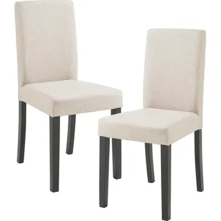 [en.casa] Stühle, Esszimmerstuhl Hamburg 2er Set Textil Beige