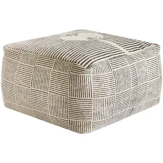 Beliani Pouf Grau Lutz , Grau, Braun , Naturmaterialen , Quadratisch , 45x25x45 cm , Wohnzimmer, Sessel, Hocker & Hockerbänke, Poufs