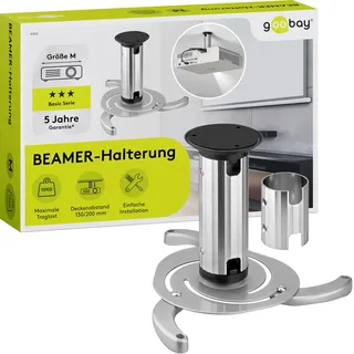 goobay Deckenhalterung (Decke), Beamer Halterung, Silber