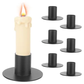 XTDMJ 6 Stück Schwarze Kerzenständer, Retro Candlelight Dinner Kerzenhalter, Kerzenhalter Stabkerze für Wohn, Esszimmer und Schlafzimmerdekoration Kamindekoration