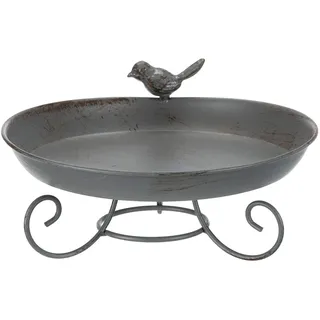 Trixie 55510 Vogeltränke/-Bad zum Hinstellen, Metall, 800 ml/ø 22 cm, grau