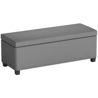 Homcom Sitzbank mit Stauraum Polsterbank 112 x 42 x 40 cm mit abnehmbarem Deckel, Grau , Textil , 42x40x112 cm , Esszimmer, Bänke, Sitzbänke