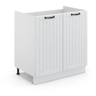 Vicco Waschbeckenunterschrank Fame-Line, Weiß Landhaus/Weiß, 80 x 81.6 cm ohne Arbeitsplatte