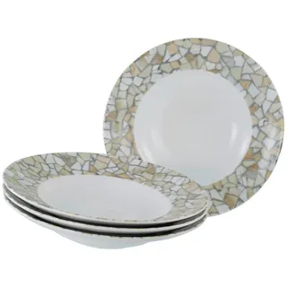 CreaTable Pastateller rund 4er Set Beige