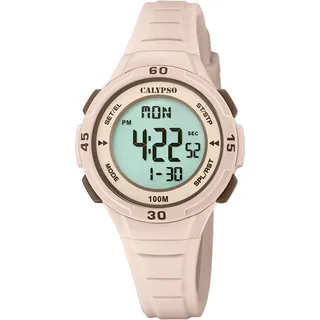 Calypso K5830/3 Digital Armbanduhr 34 mm Kunststoffgehäuse Beige Silikonarmband Beige