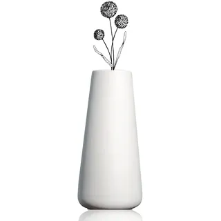 Natupia Home & Living – Vase weiß für Pampasgras und Trockenblumen – Moderne Blumenvase matt für Wohnzimmer, Schlafzimmer & Tischdeko – Kleine Boho-Deko Vase für Minimalistische Einrichtung
