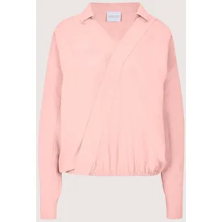 Langarmbluse MADELEINE "Bluse Bluse im Wickel-Look", Damen, Gr. 42, rosa (puderrosé), Obermaterial: 100% Viskose CV., Modern, normal, V-Ausschnitt, Blusen Langarmbluse
