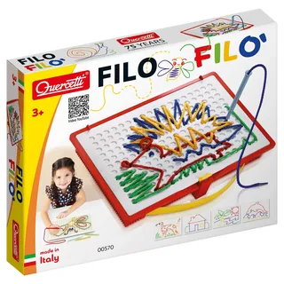 Quercetti Filò Kreatives Lernspielzeug, Spielzeug ab 3 Jahre, Montessori Spielzeug, Kinderspielzeug, Geschenk Mädchen 4 Jahre, Reisespiele Kinder, Gesellschaftsspiele Kinder
