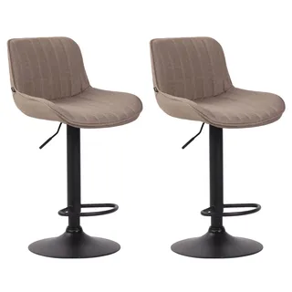 CLP Barhocker 2er Set Stoff 50 x 86 x 50 cm Taupe