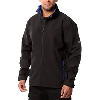 Goodyear Herren Arbeitskleidung Arbeitssicherheit Reißverschluss Winter Winddicht Duschefest Atmungsaktive Fleece gefüttert Softshell Jacke Mantel, Schwarz / Royal, XL