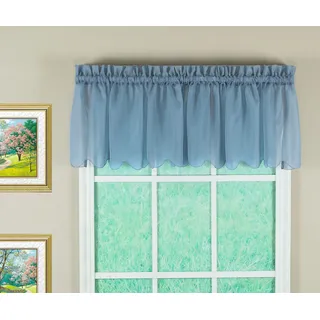 Today's Curtain Emelia Original Voile-Volant, 35,6 cm, Keilblau, 152,4 cm B x 35,6 cm L