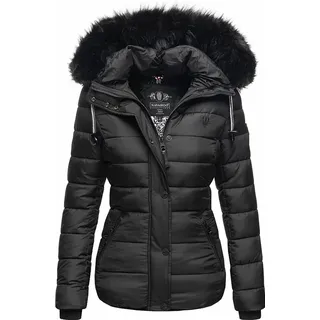 Navahoo Damen Winterjacke Steppjacke mit Kunstpelz Kapuze Zuckerbiene