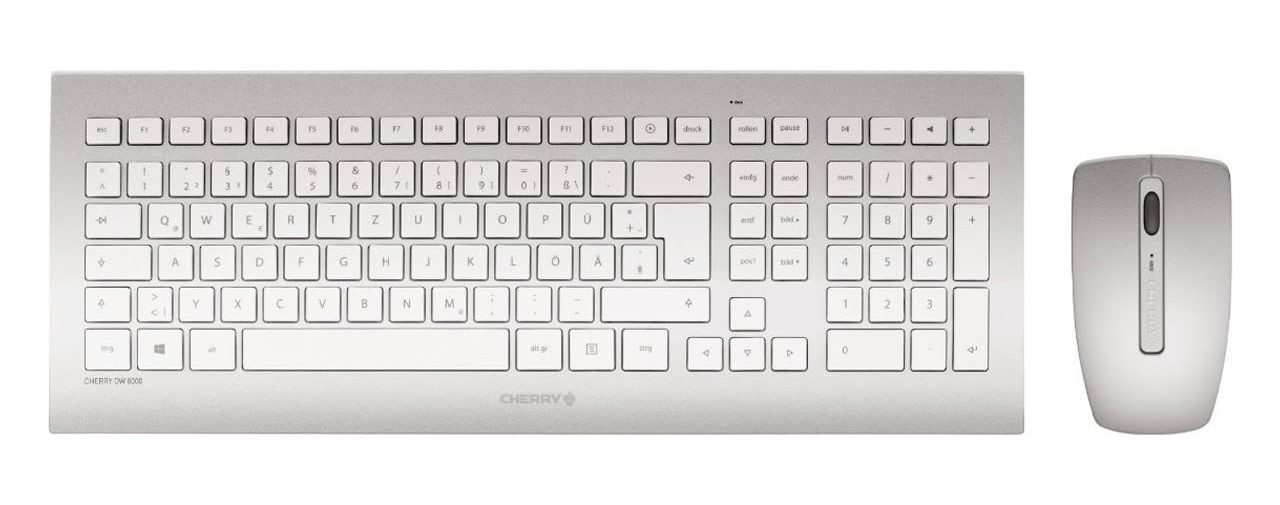 Bild von DW 8000 Wireless Tastatur DE Set weiß/silber