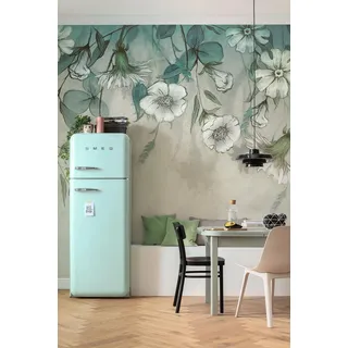 KOMAR Fototapete I fiori - Größe 300 x 250 cm - Tapete, Wanddekoration, Wohnzimmer, Schlafzimmer, Büro