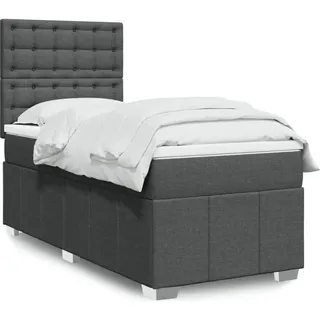 vidaXL Boxspringbett mit Matratze Dunkelgrau 120x190 cm Stoff