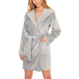 Vivisence Damen Bademantel Damen Bademantel, Grau, M, 5004