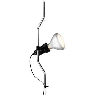 Flos Parentesi Element, Ergänzung für Parentesi Lampe, Bestehend aus Metallbogen, Lampenfassung und Kabel mit Stecker, Version mit On/Off-Schalter, Farbe Nickel
