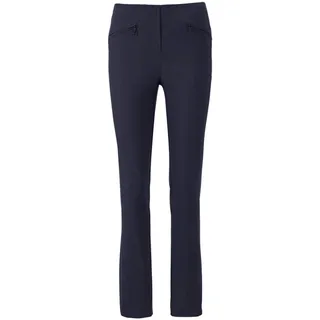 2-in-1-Hose GOLDNER "Elegante Stretchhose mit Schlupfbund", Damen, Gr. 54, N-Gr, blau (marine), Obermaterial: 76% Viskose CV. 21% Polyamid PA. 3% Elasthan EL., normal, Hosen 2-in-1-Hose, Ohne