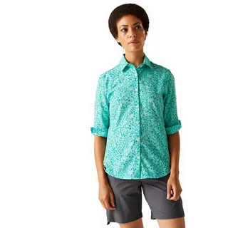 Regatta Kinnis 3/4-arm-hemd - Aruba Blue Meadow Print - 36