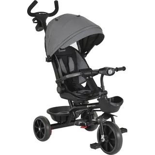 Byox Dreirad, Tricycle Summer, Fußstütze klappbar, Musik, Becherhalter, Körbe grau - Grau