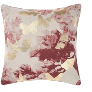 Linen House Floraine Kissen mit Polyester-Füllung, Mehrfarbig, 48 x 48cm