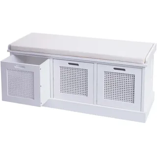 MCW Sitzbank 110 x 47 x 40 cm Weiß / Weiß