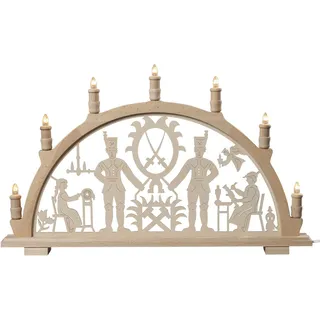 Lichterbogen Bergleute 7-flammig elektrisch beleuchtet BxHxT 66x40,5x6cm NEU