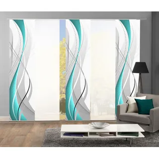 HOME WOHNIDEEN Schiebegardine »WUXi« Klettband 5 Stk. tlg. HxB: 245x60, inkl. Befestigungszubehör, blau