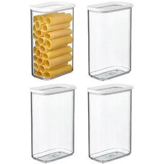Vorratsdose MEPAL "Vorratsdosen Modula 2000 ml 4er Set", weiß, Lebensmittelaufbewahrungsbehälter, Vorratsdose