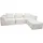 Couch Stoff L-förmig modular 2-Sitzer Beige