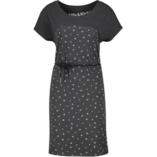 Blusenkleid ALIFE & KICKIN, Damen, Gr. S, Normalgrößen, grau (moonless melange), 65% Baumwolle, 35% Polyester, Rundhals, Kleider Blusenkleid