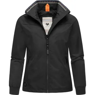 Ragwear Damen Übergangsjacke mit hohem Kragen schwarz