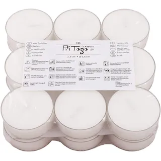 Pritogo Maxi Teelichter (180 Stück) Kunststoffhülle Brenndauer: 7 Std. XXL Ø 5,8 * 2,2 cm Jumbo Teelichte Plastikschale unbeduftet