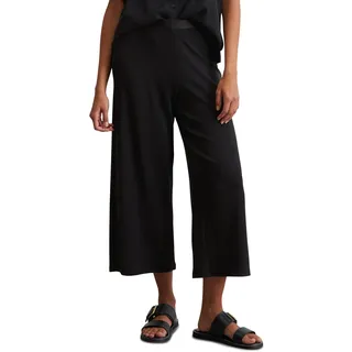 Marc O'Polo Damen, Stoffhose mit Gummibund Straight Fit, schwarz, (Black), S