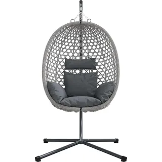 vidaXL Hängendes Ei-Stuhl Anthrazit und Grau 104 x 100 x 191 cm - Grau