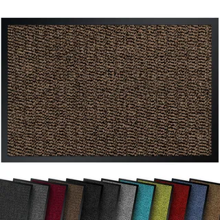 comflor Hochwertige Fußmatte Braun-Schwarz 90x120 groß für Innen & Außen - Schmutzfangmatte rutschfest, waschbar & wetterfest - Fussmatte für Eingangsbereich & Aussenbereich - Läufer Flur dünn