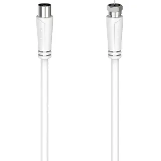 Hama SAT-Anschlusskabel F-Stecker - Koax-Kupplung 3 m Weiß