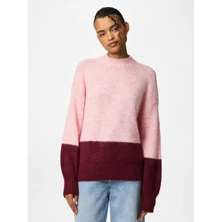 pieces Rundhalspullover »PCIVY LS O-NECK COLOR BLOCK KNIT PWP BC« Colorblock Design