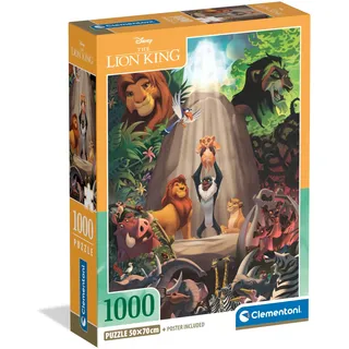 Clementoni Der König der Löwen Puzzle - Puzzle 1000 Teile Erwachsene - Puzzle Erwachsene in 70 x 50 cm - Puzzle Disney von Clementoni 39902