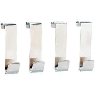infactory Türhaken Innenseite: Universal-Türhaken aus Edelstahl 4er-Set (Kleiderhaken Tür Innenseite, Türhaken einzeln, Türhakenleiste)