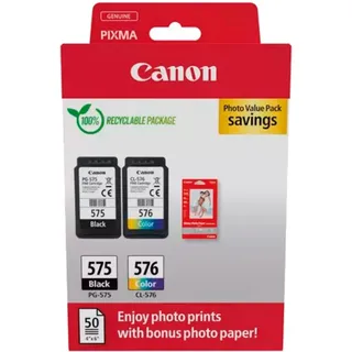 Canon PG-575 schwarz + CL-576 CMY