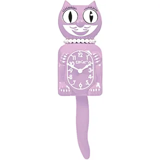 Pastell Lilac Kit-Katzen-Uhr, weiblich