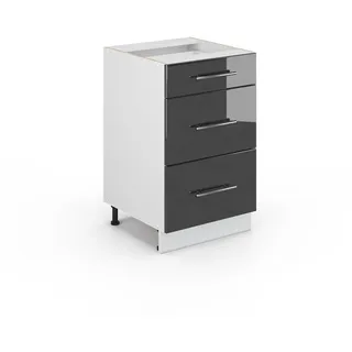 Vicco Badschrank 50 x 82 cm Silber Hochglanz
