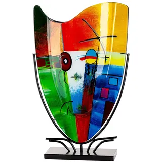 Glas Art Bodenvase Milano - Glas - Mehrfarbig glänzend - Höhe 57cm x Breite 35cm - handbemalt und Nicht wasserdicht
